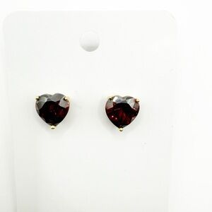 Heart-Shaped Red and Gold Earrings